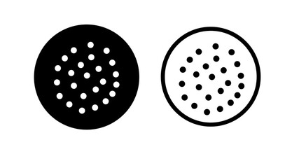 Fototapeta premium Biscuit simple icon collection in black and white filled and solid. vector