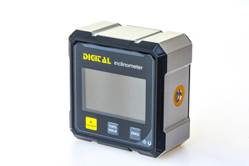 Fototapeta premium Digital inclinometer isolated on white background.