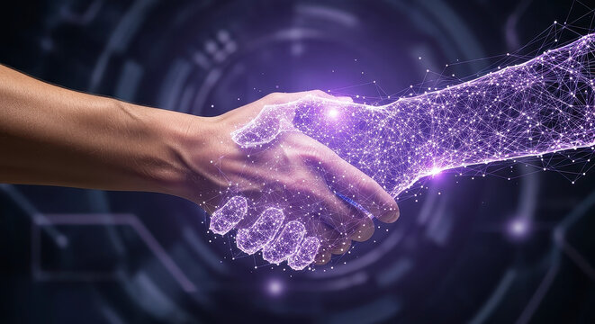 Virtual handshake between human and digital form