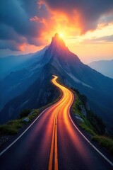 Winding Mountain Road to Sunlit Peak A Journey of Achievement and Opportunity