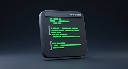 Sleek 3D render showcasing clean code on a modern interface, perfect for tech startups and software companies needing a fresh, professional look for their presentations and websites