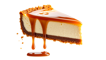 なめらかな食感と香ばしさが際立つ濃厚チーズケーキ｜背景なし・透過PNG