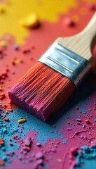 Vibrant Paintbrush Bristles Close-Up Ready for Home Improvement Projects