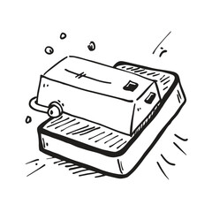 A Battery Relaxing On A Charging Pad Creative Energy Rest Vector Flat Design  