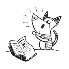 A Cat Drinking Coffee And Reading Morning News Relaxing Vector Flat Illustration  