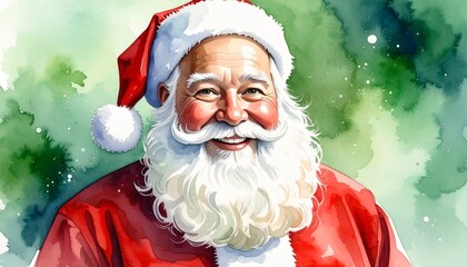 サンタクロース水彩画イラスト　Santa Claus