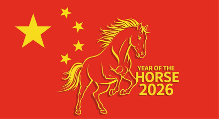 Celebrate Chinese New Year 2026: Year of the Horse with this vibrant design.