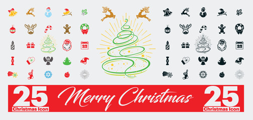 Naklejka premium Christmas Icon set 