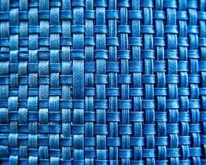 Obraz premium Closeup of a blue woven texture, creating an abstract pattern