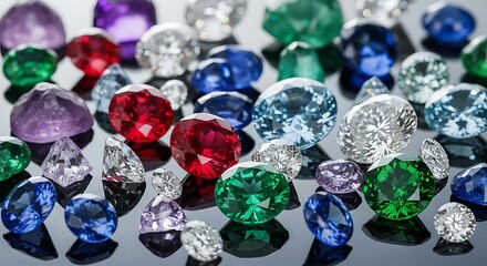 Assorted Gemstones - A Colorful Collection of Precious Stones.