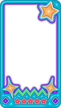 3D Teal Big Star Corner Vertical Frame