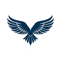 Obraz premium Stylized dark blue eagle with spread wings