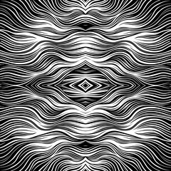 Black And White Pattern Vector. Geometric Retro Vintage Pattern. Repeated And Decorative Design That Can Be Used For Packaging, Decorating, Interior Design, Wallpapers, and Banners.