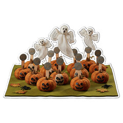 halloween pumpkin and ghost