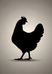 Silhouette of a Chicken - A Simple and Striking Image.