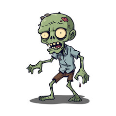 zombie with a skull