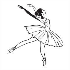 Fototapeta premium ballet dancer line art design