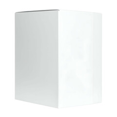 A plain, glossy white rectangular prism on a black background, slightly angled