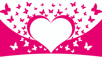 Stunning butterflies flutter around a heart creating a romantic and whimsical design perfect for weddings, Valentine's Day, or any special occasion