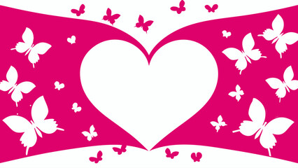 Charming Butterfly Heart Design for Valentine's Day or Spring, A Symbol of Love and Transformation, Perfect for Greeting Cards and Romantic Projects
