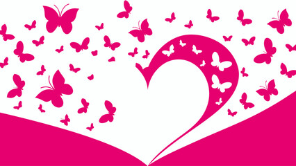 Elegant butterfly flight forming a heart shape, a symbol of love and freedom, perfect for invitations, romantic designs, and springtime celebrations