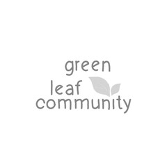 Fototapeta premium green leaf community handwriting with leaf icon