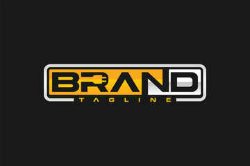 letter B power plug text logo