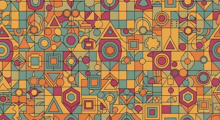 Geometric Harmony - A Colorful Abstract Pattern.