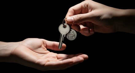 Handing Over Keys - A Symbolic Transfer of Ownership in Dramatic Spotlight.