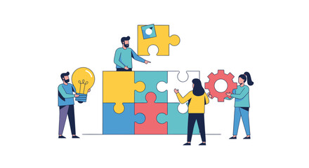 Fototapeta premium Teamwork Among Colleagues in a Modern Office Environment