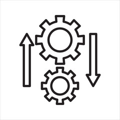 Gear Vector Icon Settings.technology settings for mobile phones, laptops, motorbikes, cars,