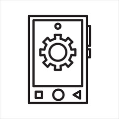 Gear Vector Icon Settings.technology settings for mobile phones, laptops, motorbikes, cars,