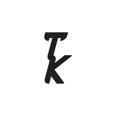 Initial Bold Logo Unique minimalist overlaping TK Monogram Simple Design Alphabet