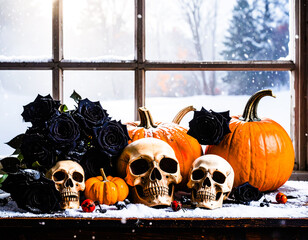 Gothic Halloween in the Snowy Noon