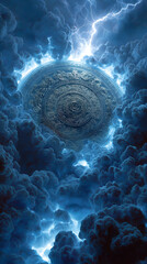 Sui-Tang Dynasties: Three Teachings Fusion - Taoism: Thunder Magic Seal, Vermilion Seal, Dark Clouds (Spirit Faces), Wooden Tokens, Stormy Sky
