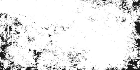 Abstract dark grunge background texture with black paint splatter and ink drops border design