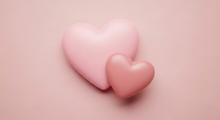 Fototapeta premium Two Pink Hearts - A Symbol of Love and Affection.