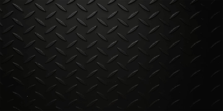 Dark seamless industrial diamond plate metal surface texture background