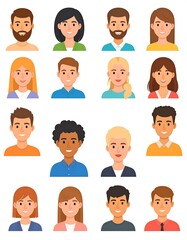 A collection of diverse illustrated people's portraits