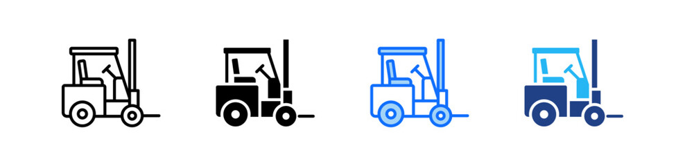Forklift Icon Set Multiple Style Collection