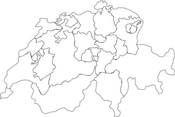 Outline map of Switzerland vector illustration 