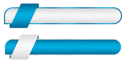 Fototapeta premium set of blue lower third rectangle with silver line modern element png file transparent background 
