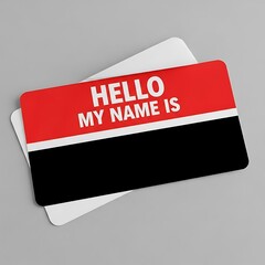 Red and Black Name Tag - A Simple Introduction.