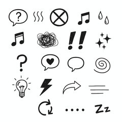 Hand-Drawn Sketch Style Icon Collection