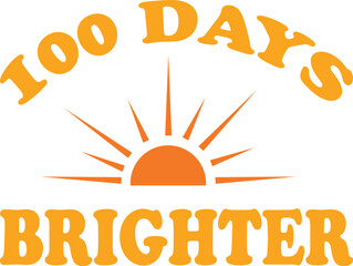 100 days brighter vector graphic illustration scalable celebration sun icon