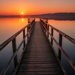 Sunrise Serenity - A Wooden Piers Path to Tranquility.