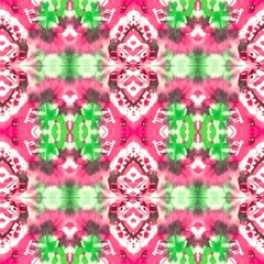 Vibrant Tie-Dye Pattern with Pink and Green Hues.