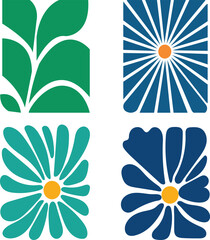 Boho art floral vector illustration scalable graphic design elements for creative projects