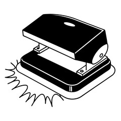 Black paper hole puncher in minimalist design with motion lines  