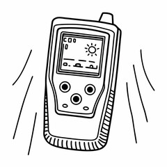 Handheld measuring device with display and buttons for readings  
